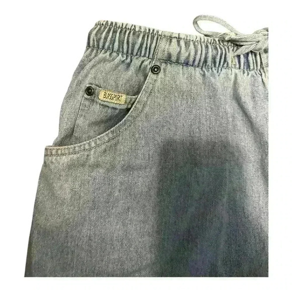 Blass Sport Light-Wash Denim Jean Skirt - Size 12 Petite, Stretch Waist - Picture 2 of 6